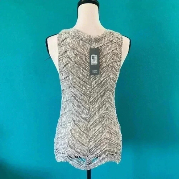 New with tags Eileen fisher grey scoop neck knit tank top in size xs - Picture 3 of 4